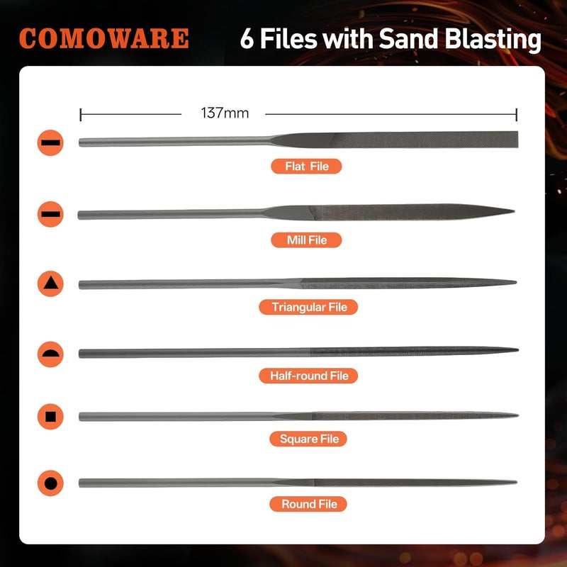 COMOWARE 17Pcs Handsaw & File Set with Blade Quick Change Mechanism, 10 Saw Blades & 6 Precision Files for Woodworking, DIY, Model Crafting, PVC/Metal Cutting Tools - Image 2